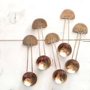 Rose <b>Gold</b> Plated Stainless Steel Serving Spoon Set Luxury Flatware with Different Handle for Wedding or Home Use - Product Image 1