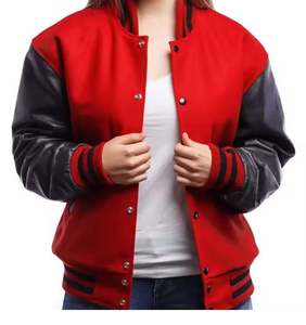 Personalizada mejor transpirable de alta calidad de las mujeres Varsity chaqueta Venta caliente mujeres recortadas de lana Varsity chaqueta de moda Varsity chaquetas - Product Image 4