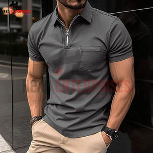 Plus Size Summer New <b>Men</b> Half Zipper Shirt 100% Cotton <b>White</b> Solid Half Zipper Shirt <b>Men</b> Causal Short Sleeve Half Zipper Shirt - Product Image 4