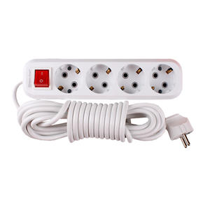 4 Way White <b>Extension</b> <b>Socket</b> With Grounding With Button 2 Meters Cable Electrical Power Strip ABS Plastic UK US EU Standard - Product Image 1