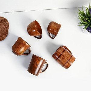 Antique Designs Tasse en bois 6 pièces avec différentes tailles et conceptions Logo personnalisé accepté au prix le plus bas - Product Image 2