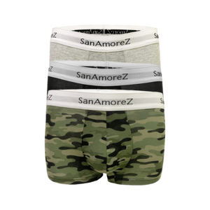 SanAmoreZ Damar Lot de 3 boxeurs taille moyenne pour hommes Nouveau coton Non tissé Tissu teint uni Taille Impression par transfert de chaleur Fabriqué en Indonésie - Product Image 1