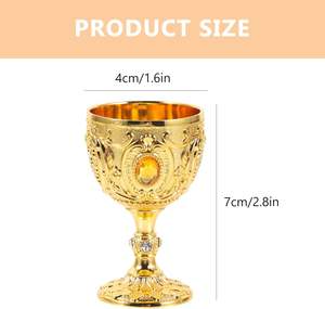 Golden Modern Brass Eco-Friendly Drinking <b>Glass</b> European Mini 1000ml Custom Logo for Home Bar Parties Outdoor Use Collectors - Product Image 2