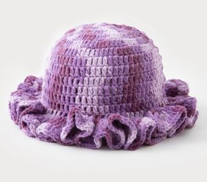 Gorro de Punto con Borde de Volantes, Gorro de Punto a Mano con Hilo de Ganchillo, Gorro de Invierno Colorido y Encantador - Product Image 2