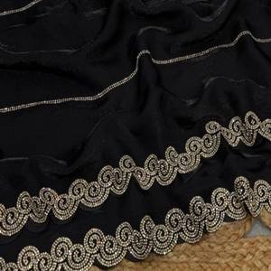 Sari en soie spatiale VASTRA COTTAGE avec un élégant travail Jarkhan et un chemisier en soie spatiale assorti, sari ethnique indien de créateur pour les fêtes - Product Image 2