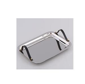 Rectangular <b>Silver</b> Plated With Hammered Finished Stainless Steel Serving <b>Tray</b> Metal Handle Food Plated Storage <b>Decorative</b> <b>Tray</b> - Product Image 3