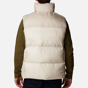 Gilet matelassé pour homme en polyester/nylon, col montant, fermeture éclair, respirant, imperméable, coupe-vent d'hiver, vêtement d'extérieur décontracté - Product Image 2