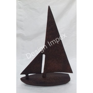 Table de Yacht décorative en aluminium moulé fini rustique Modèle de bateau décoratif Présentoir de table en métal Bateau à papier portable facile à transporter - Product Image 2