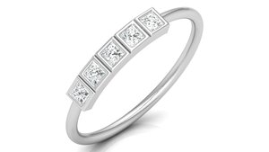 Anillo de boda de oro macizo con diamante cultivado en laboratorio, oro macizo de 18k y 14k, banda minimalista apilable, joyería fina de exportadores. - Product Image 3