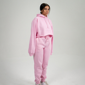 Ensemble de survêtement pour femme en coton 100% avec logo personnalisé, sweat-shirt à capuche et pantalon de jogging pour la saison hivernale - Product Image 5
