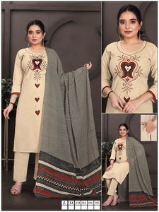 Conjunto Salwar Kameez Dhwaja Export L 5XL, Algodón Premium, Traje Tradicional para Bodas, Gamthi con Parches Hechos a Mano, Dupatta de Alta Calidad - Product Image 6