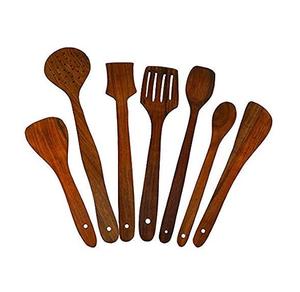 Kitchen Appliances <b>Wooden</b> <b>Cooking</b> <b>Spoons</b> Spatula Utensils Set Nonstick Teak Wood Kitchen Utensil Set - Product Image 6