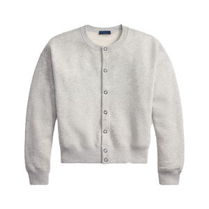 <b>Women's</b> Premium Brushed Cotton Blend <b>Fleece</b> <b>Cardigan</b> with Front Logo Detail Garment Washed Soft & Warm Casual Streetwear - Product Image 4