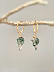 Indian Jewelry Wedding Gift Women's Green Moss Agate 925 <b>Solid</b> Sterling <b>Silver</b> Dangle <b>Earrings</b> for Wedding Gift Fine Jewelry - Product Image 3
