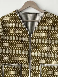 2023-24 Nouvelle Arrivée Femmes Réversible Coton Kantha Cousu Manteau Veste Vintage Traditionnel Matelassé Conception - Product Image 3