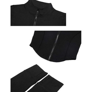 ชุดโยคะแขนยาว3ชิ้นของผู้หญิงแห้งเร็วชุดออกกำลังกายกลางแจ้งลายพื้น - Product Image 5