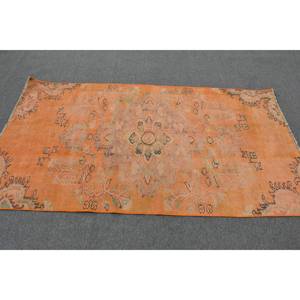 Tapis turc vintage de 3.8x7 pieds, en laine, avec support en latex, forme rectangulaire pour le chevet. - Product Image 3