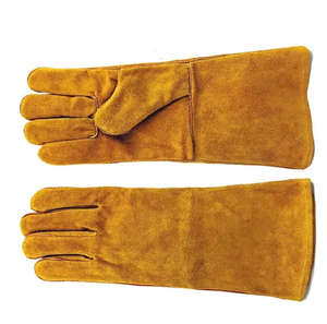 Guantes de soldadura de cuero dividido de vaca Guantes de seguridad de cuero genuino de piel de vaca largos Protección DE TRABAJO Soldadura industrial - Product Image 3