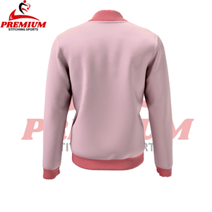 แจ็คเก็ตผู้ชายคุณภาพดี ระบายอากาศ แห้งเร็ว สำหรับฤดูใบไม้ร่วงและฤดูหนาว สไตล์ Letterman แจ็คเก็ตบอมเบอร์ รับสกรีนโลโก้และสีตามสั่ง คอตั้ง - Product Image 2