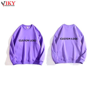 <b>Men</b> <b>Crewneck</b> <b>Sweatshirts</b> Your Own Logo Design Solid Color Fleece Fabric Pullover <b>Sweatshirts</b> by Viky Industri - Product Image 2