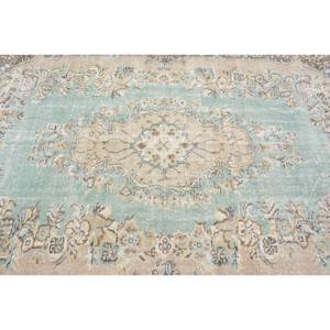 5ft วินเทจ7in x 9ft พรมตุรกี1in สีเขียวและน้ำตาลพรมสานแบนขนแกะพร้อมยางรองสำหรับตกแต่งห้องนั่งเล่น - Product Image 5