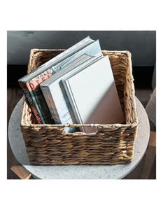 Cesta de almacenamiento de ratán plegable hecha a mano, nuevo estilo, diseño nórdico cuadrado, jacinto de agua de Natural Material, cesta de almacenamiento tejida a mano - Product Image 5