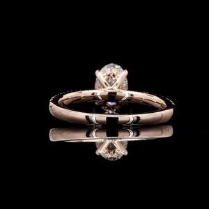 แหวนหมั้นเพชรขนาด1.45กะรัตรูปไข่สี E-F ใส VVS-VS 14K โรสโกลด์เครื่องประดับเจ้าสาวผ่านการรับรองจริยธรรม - Product Image 3