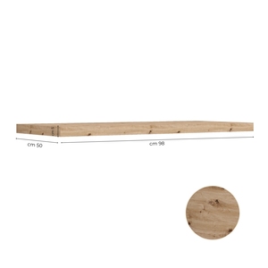 Easy Top 98x50x5cm Estante de baño de aglomerado con cara de melamina Anudado Color roble Accesorio para lavabo superior Empaquetado - Product Image 2