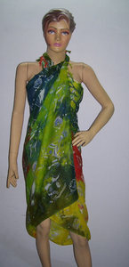 Verano tradicional TIE DYE Multicolor Rayon Sarong Ropa para adultos-Seda PAREO - Product Image 5