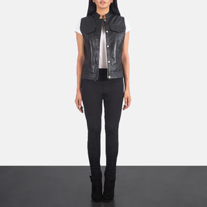 Hot Selling New Design <b>Women's</b> Genuine Leather <b>Vest</b>/Biker Jacket Breathable Windproof <b>Knitted</b> Eco-Friendly Outerwear - Product Image 1