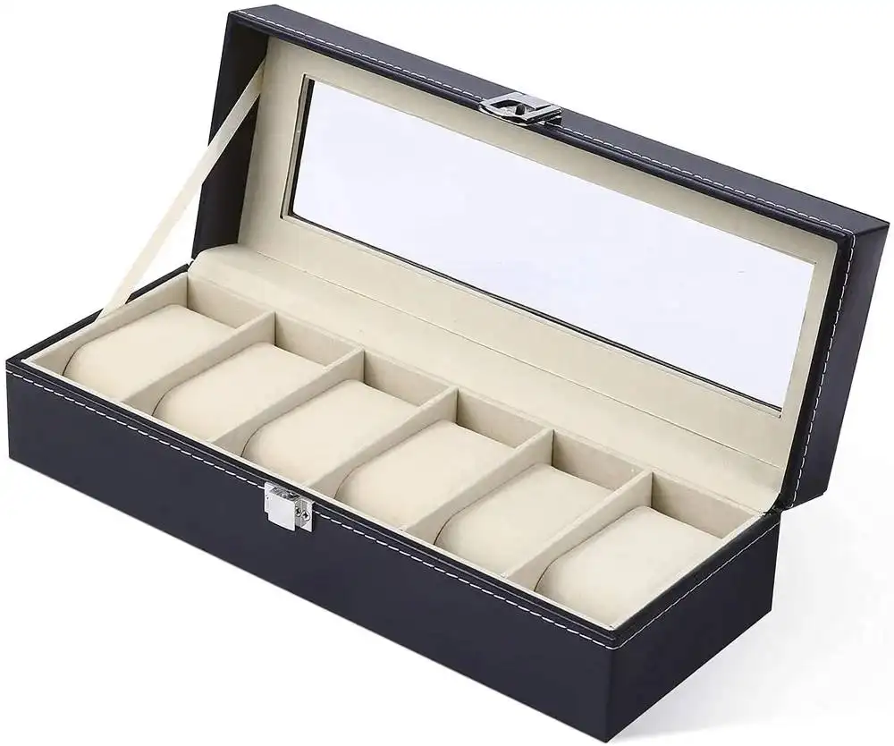 Caixa de joias de couro MD17 Caixa de relógio de madeira com tamanho 30X8X11 cm fabricante e atacadista de melhor qualidade