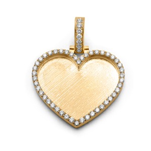D'VINS JEWELS - Colgante de Corazón de Oro Sólido de 14K con Diamante Cultivado en Laboratorio, Corte Brillante Redondo, Joyería Unisex para Regalo - Product Image 1
