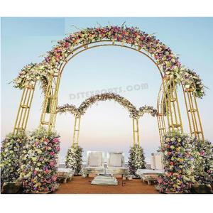 Décoration de cérémonie de mariage en plein air en métal Mandap Décoration de mariage de conte de fées en métal éclairé Mandap Configuration de mariage en plein air en métal Mandap Décor - Product Image 1