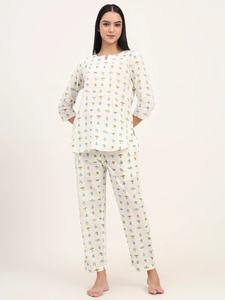 ชุดเซ็ตเสื้อผ้าฝ้ายแท้ 100% ทำมือ ลายดอกไม้ สไตล์ลำลอง วินเทจ สำหรับฤดูร้อน แบบ ODM สำหรับผู้หญิง ความยาวระดับข้อเท้า เป็นมิตรกับสิ่งแวดล้อม แห้งเร็ว - Product Image 3