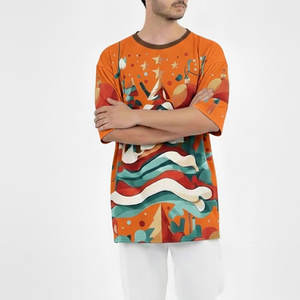 Chemise imprimée de Noël en sublimation, tissu extensible en polyester doux et respirant, 100% polyester - Product Image 6