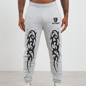 กางเกงออกกำลังกายแบบลำลองของผู้ชายกางเกงเอวกลางมีเชือกผูกน้ำหนักเบาย้อมสีธรรมดา - Product Image 5