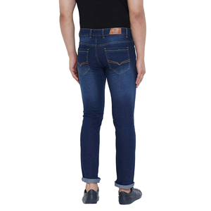 Spandex/algodón cintura media Slim Fit Jeans personalizado moda cremallera Fly bolsillos pierna ancha Casual secado rápido transpirable estiramiento - Product Image 6