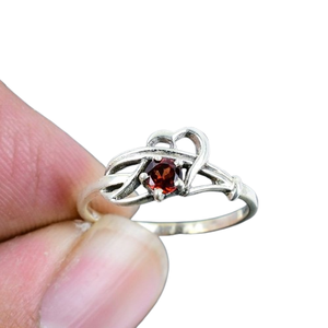 แหวนพลอยโกเมนเงินสเตอริง925แหวนเครื่องประดับทำด้วยมือเงินสไตล์ Boho สำหรับผู้หญิงของขวัญแต่งงานสำหรับภรรยา - Product Image 1