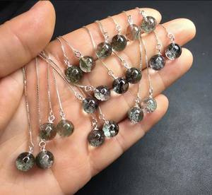 Magnifique collier de pierres précieuses semi-précieuses longue larme en forme de goutte Labradorite collier pendule en fil d'argent pendule enveloppé - Product Image 2