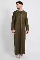 Nouveau design Abaya Thobe style modeste pour hommes, vêtements traditionnels musulmans de couleur unie de grande taille, coton du Pakistan, longueur cheville