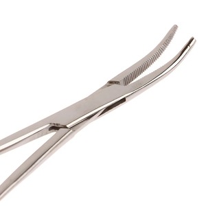 Pince à épiler hémostatique manuelle en acier inoxydable à pointe courbée, coudée et droite, avec verrouillage, pour usage général - Product Image 4