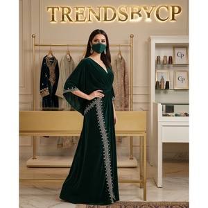 TrendsbyCp Present Luxury Modest Arabian <b>Kaftan</b> Abaya-Hand-Embellished Velvet Floor-Length Evening Dress Muslimah Formal Wear - Product Image 6
