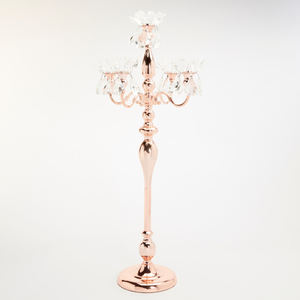 Candelabro revestido de oro rosa de alta calidad de estilo moderno Menorah para centro de mesa para bodas y Navidad con el mejor acabado - Product Image 6