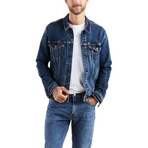 Veste personnalisée surdimensionnée d'hiver pour hommes en toile épaisse denim coupe-vent avec col décontracté jean chaud de style Hip Hop et Vintage - Product Image 1