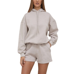 Nueva Llegada Sudadera con Capucha y Cremallera para Mujer Pantalones Cortos Deportivos Ropa Deportiva Informal de Invierno Logotipo Frontal Proveedor Directo de Fábrica - Product Image 6