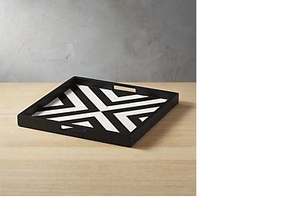 Luxury Resin Inlay Serving Tray with Mother of Pearl and Bone Inlay Design for Food and <b>Coffee</b> Serving - Product Image 2