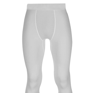 Leggings de compresión de longitud completa para hombre, cintura elástica de spandex blanco sólido - Product Image 4
