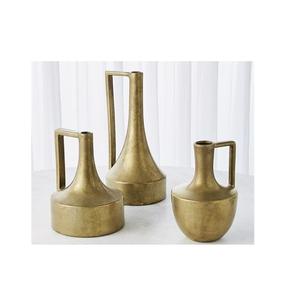 Jarrones de flores de diseño elegante de forma redonda de Metal, Juego de 3 floreros decorativos de mesa de Color dorado - Product Image 2