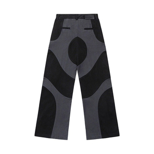 Denim noir personnalisé de qualité supérieure, grande taille, jean droit taille haute pour hommes, mode de rue - Product Image 2