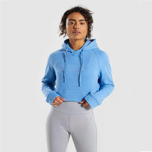 Jersey liso con estampado de logotipo personalizado para mujer, ropa informal de manga larga para entrenamiento en el gimnasio - Product Image 3